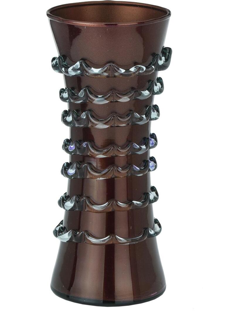 Unique Brown Glass Pot Without Flower | 8 x 3 inches