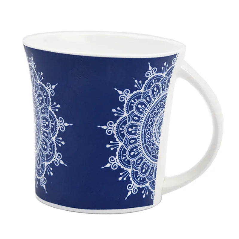 Fine Bone China  Eternal Circle Tea Cups | Set of 6 | 160 ml  | Multiple Colors Blue