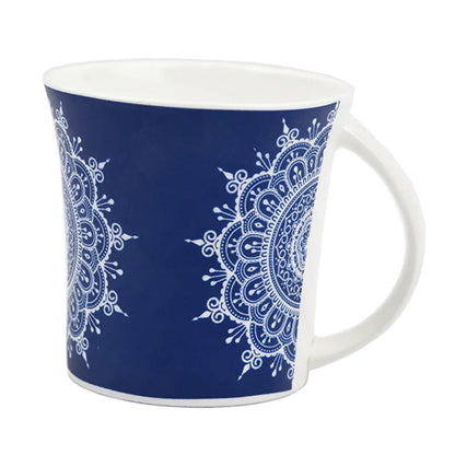 Fine Bone China  Eternal Circle Tea Cups | Set of 6 | 160 ml  | Multiple Colors Blue