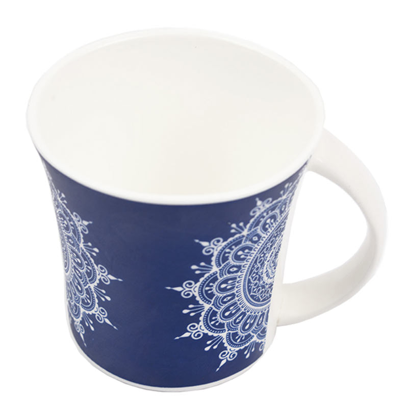 Fine Bone China  Eternal Circle Tea Cups | Set of 6 | 160 ml  | Multiple Colors Blue