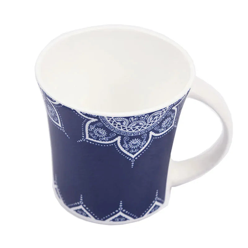 Fine Bone China  Cosmic Mehendi Tea Cups | Set of 6 | 160 ml | Multiple Colors Blue