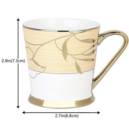 Indian Ceramic Fine Bone China Tea Cup | Set of 6 | 200 ML Default Title