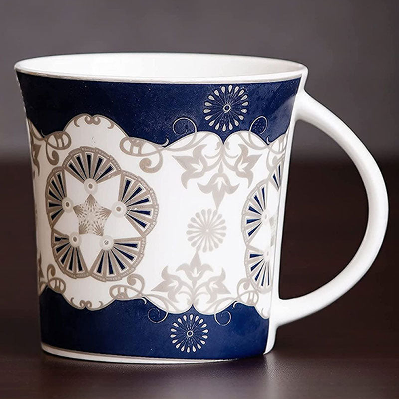 Indian Ceramic Fine Bone China Handcrafted Blue Design Tea Cup | Set of 6 |150 ML Default Title