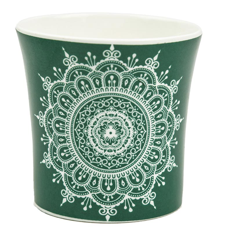 Fine Bone China  Eternal Circle Tea Cups | Set of 6 | 160 ml  | Multiple Colors Green