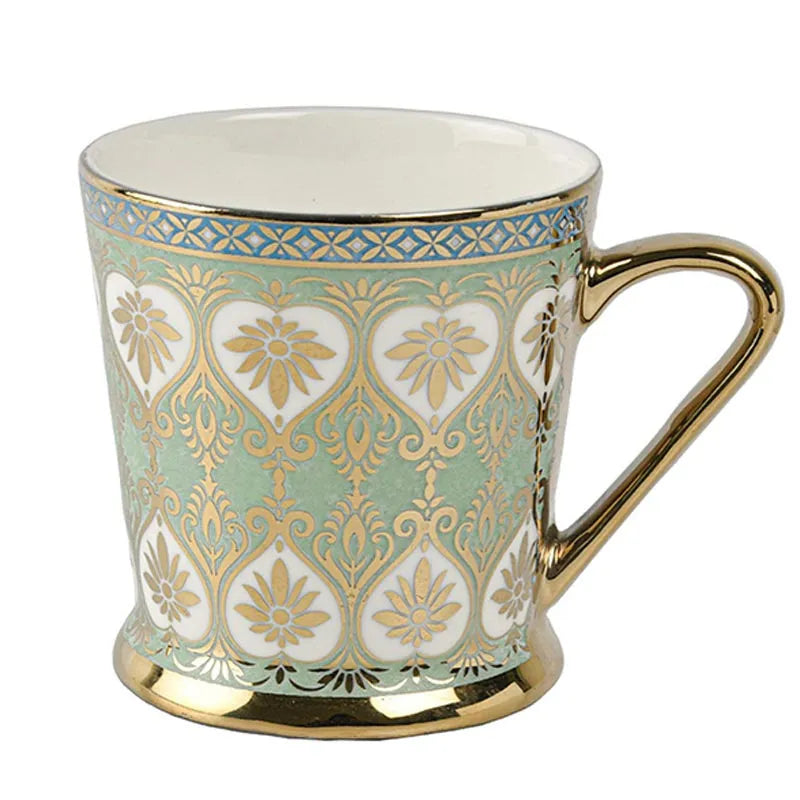 Golden Leaves Pattern Fine Bone China Golden Tea Cups | Set of 6 |160ML Default Title