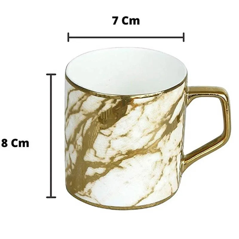 Indian Ceramic Fine Bone China Golden Line Tea Cup Coffee Cup | Set of 6 | 190 ML Default Title