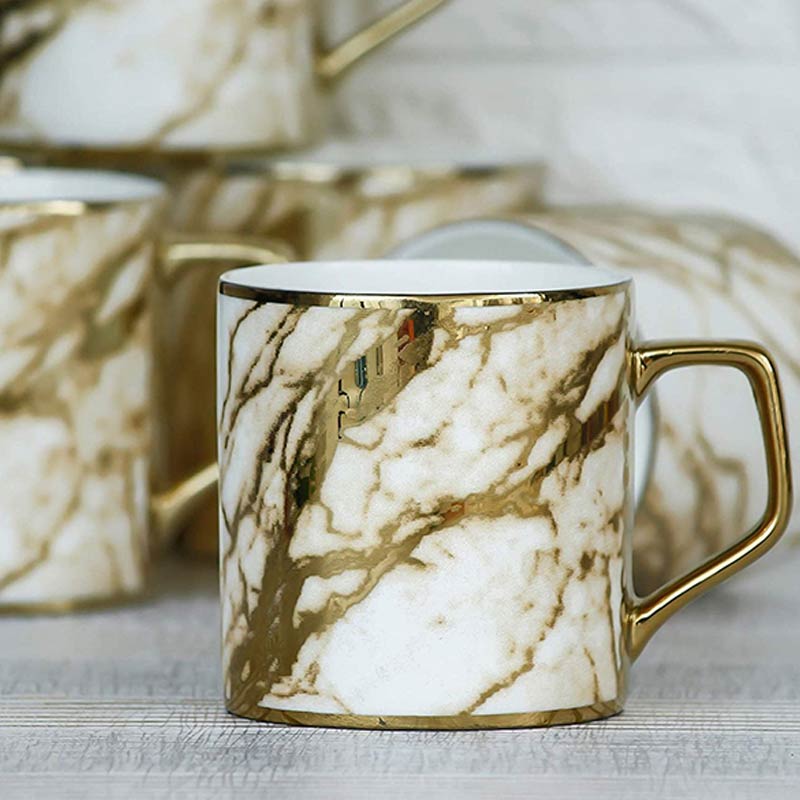 Indian Ceramic Fine Bone China Golden Line Tea Cup Coffee Cup | Set of 6 | 190 ML Default Title