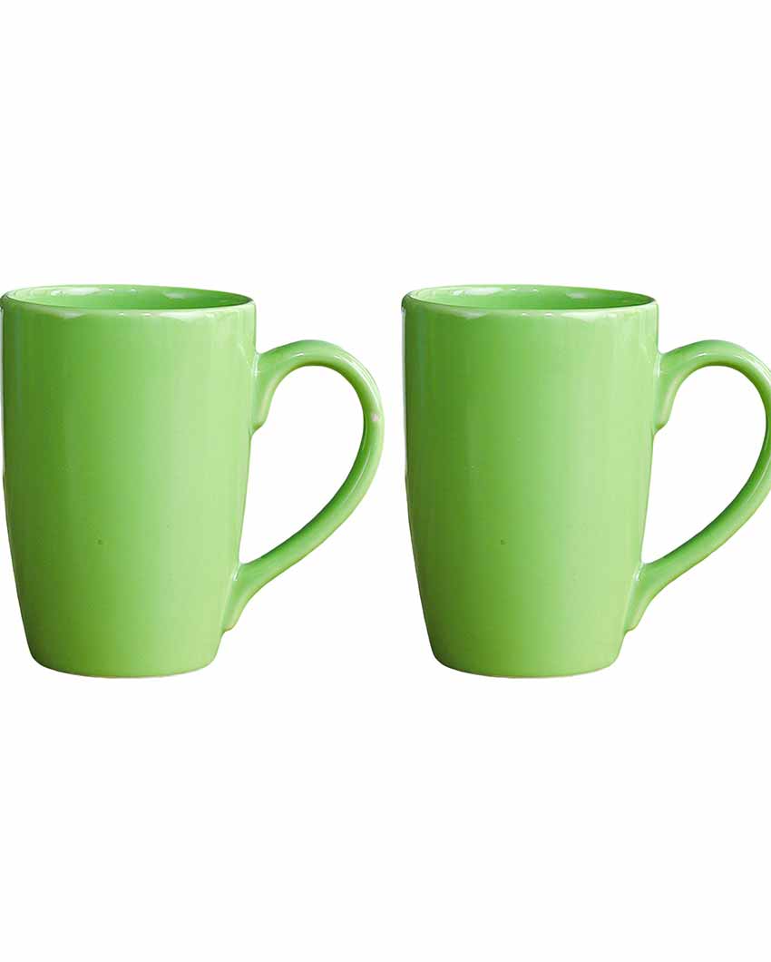 Stylish Ceramic Coffee Mugs | Set of 2 | 360 ML Green