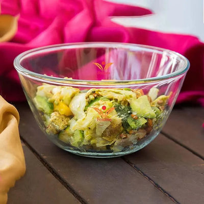 Glass Mixing Bowl, Serving Casserole & Silicone Spoon Set | 2.1L & 1.5L
