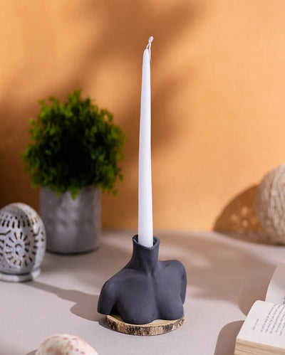 Stylish Modern Shape Femm Concrete Incense Stick Holder | 5 x 3 x 3 inches