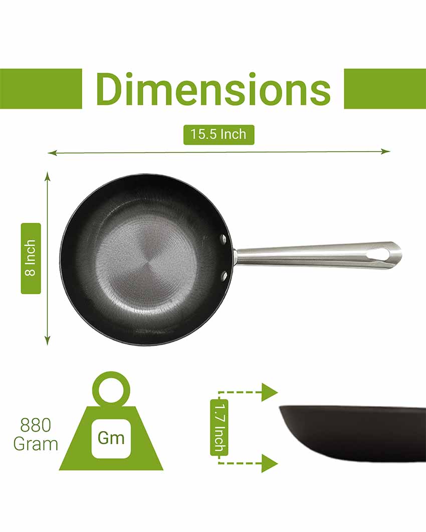Nonstick Iron Kadai Pan With Frypan | Safe For All Cooktops