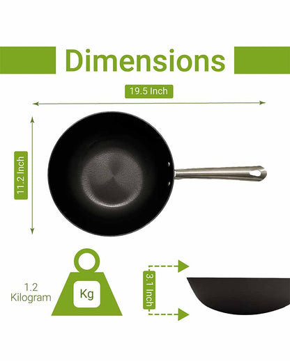 Fancy Non Stick Wok With Frypan | Safe For All Cooktops