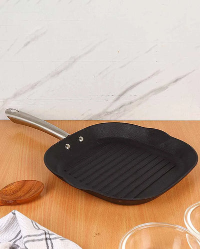 Iron Square Grill Pan | Safe For All Cooktops