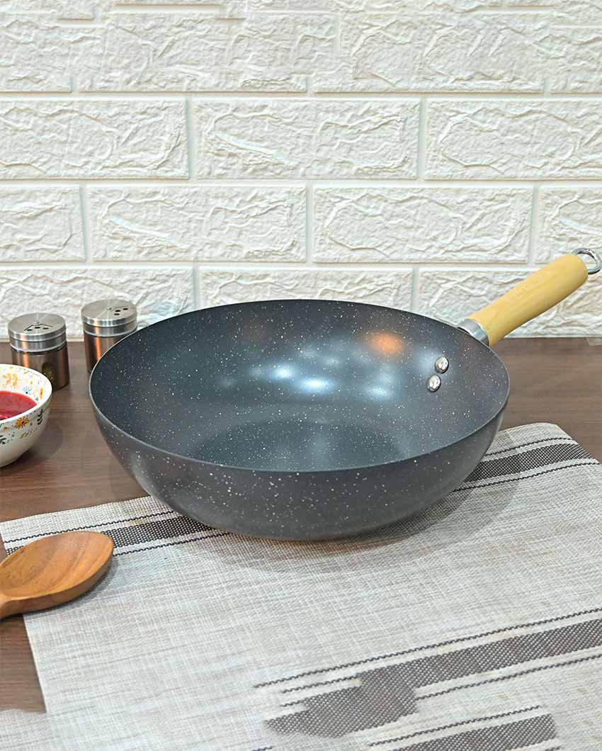 Zenima 3 Layer Carbon Steel Non Stick Wok | Safe For All Cooktops