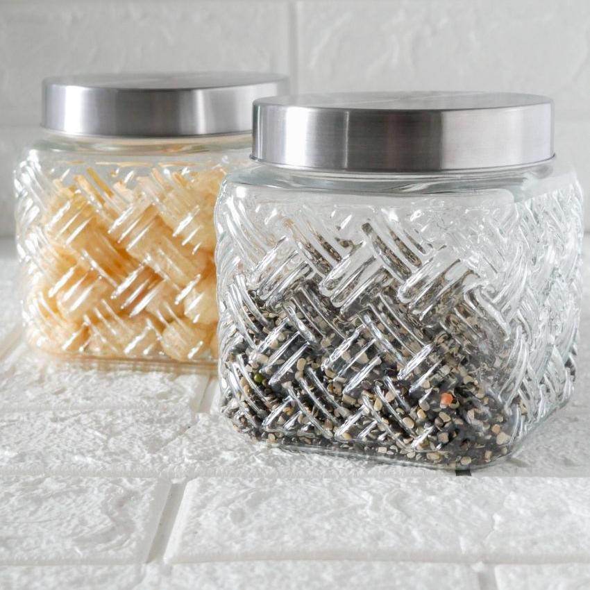 Crisp and Clean Square Glass Storage Jars | 650ml | 5 x 5 inches