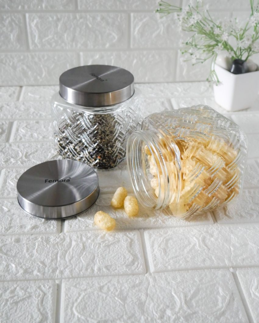 Crisp and Clean Square Glass Storage Jars | 650ml | 5 x 5 inches