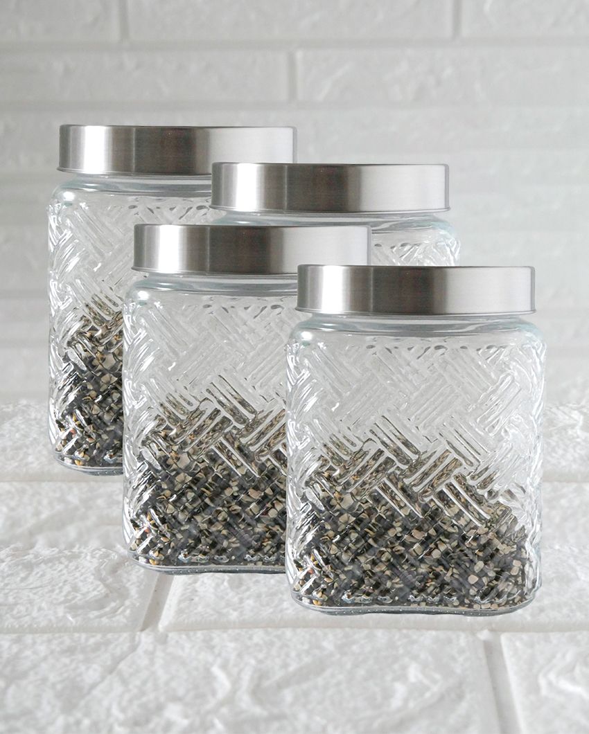 Crisp and Clean Square Glass Storage Jars | 650ml | 5 x 5 inches