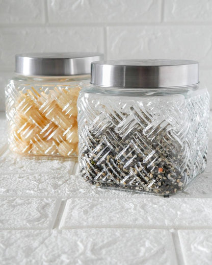 Crisp and Clean Square Glass Storage Jars | 650ml | 5 x 5 inches