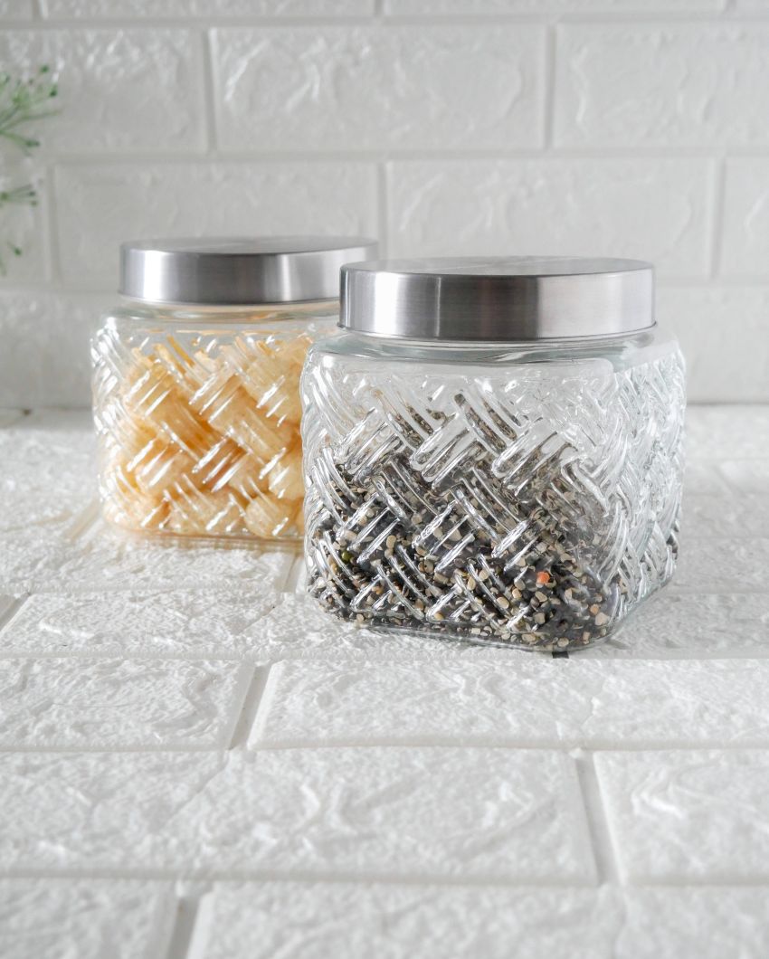 Crisp and Clean Square Glass Storage Jars | 650ml | 5 x 5 inches