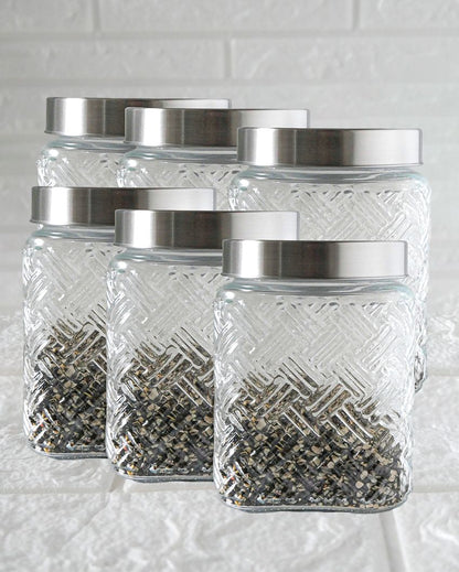 Crisp and Clean Square Glass Storage Jars | 650ml | 5 x 5 inches