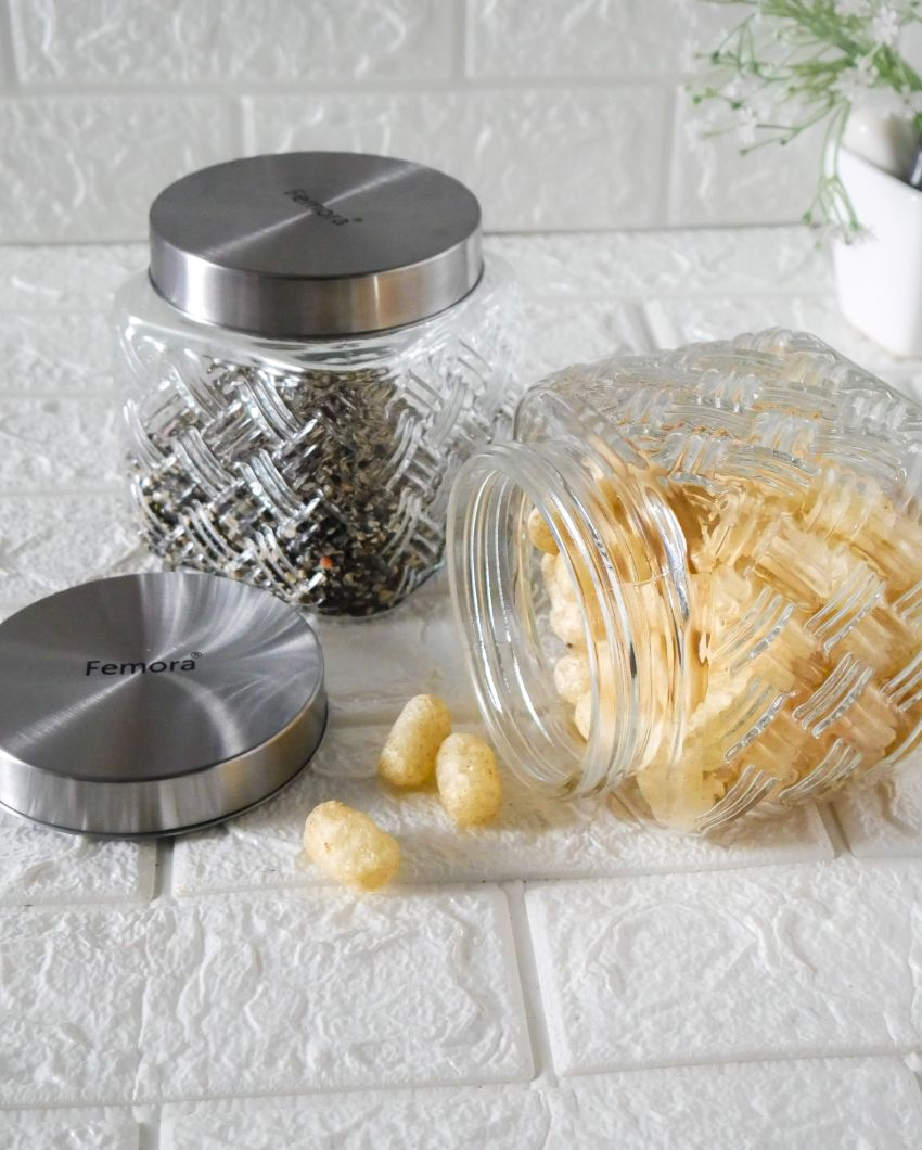 Crisp and Clean Square Glass Storage Jars | 650ml | 5 x 5 inches