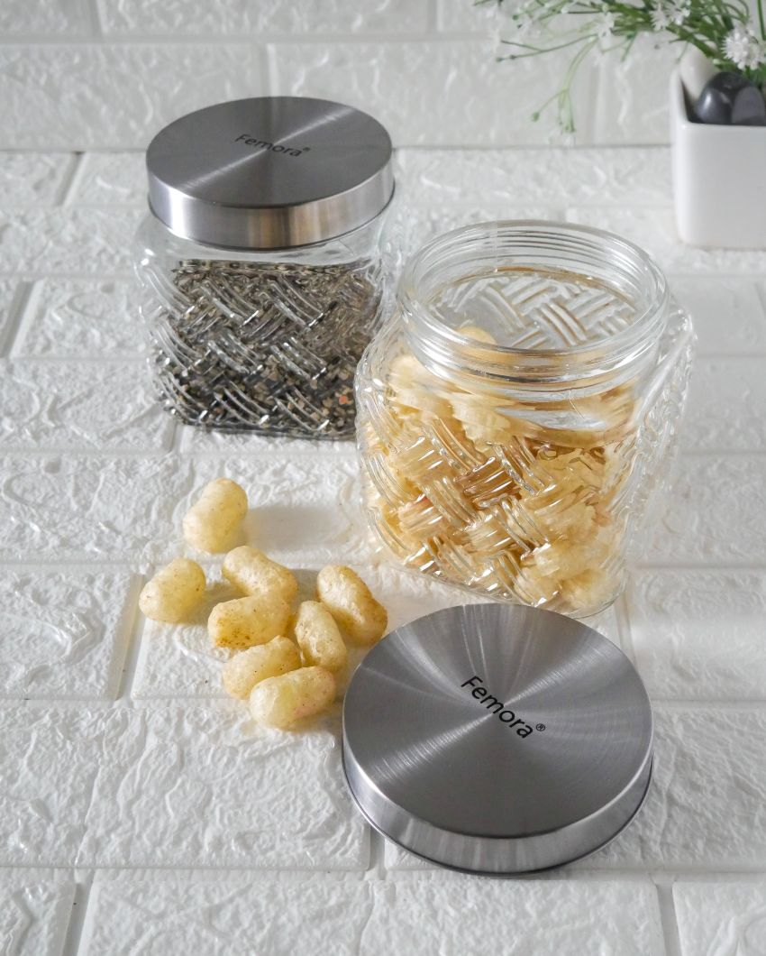 Crisp and Clean Square Glass Storage Jars | 650ml | 5 x 5 inches