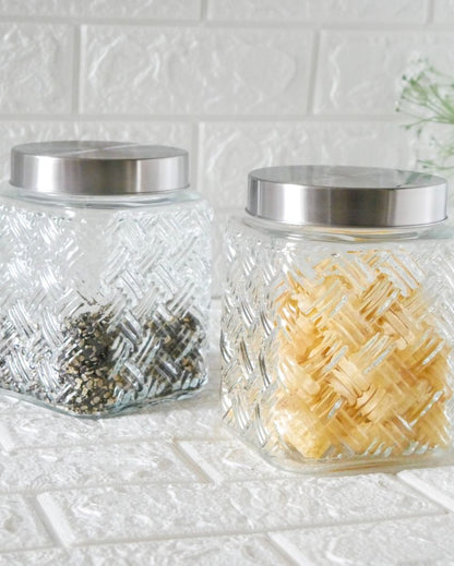 Stylish Simplicity Square Glass Jars | 1300ml | 5 x 8 inches