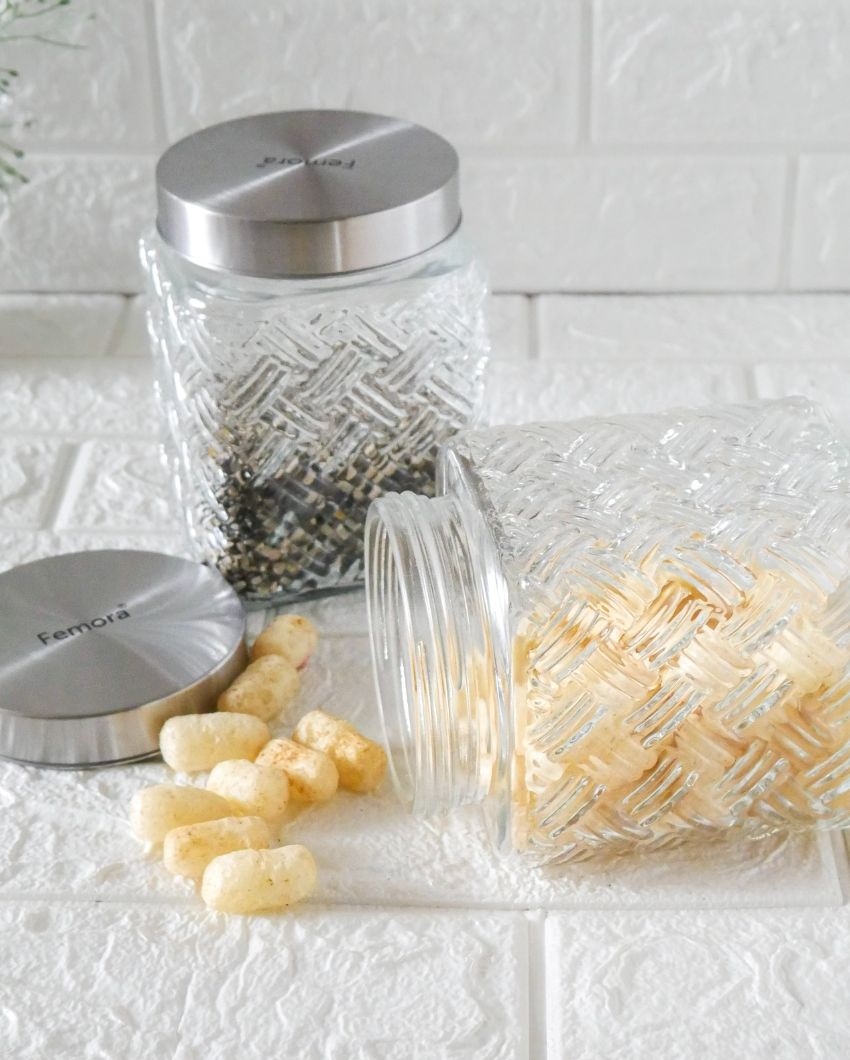 Stylish Simplicity Square Glass Jars | 1300ml | 5 x 8 inches