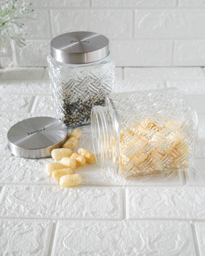 Stylish Simplicity Square Glass Jars | 1300ml | 5 x 8 inches