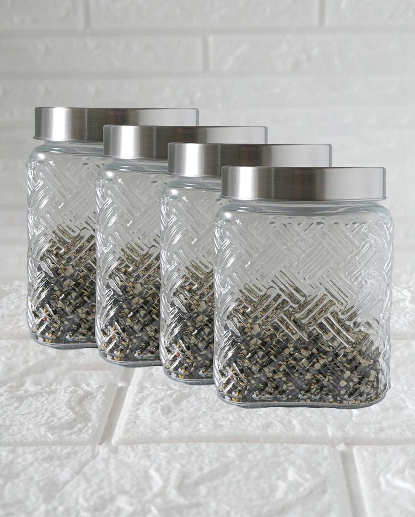 Stylish Simplicity Square Glass Jars | 1300ml | 5 x 8 inches