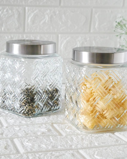 Stylish Simplicity Square Glass Jars | 1300ml | 5 x 8 inches