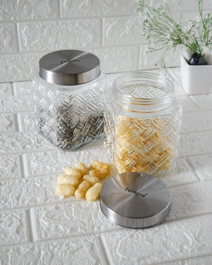 Stylish Simplicity Square Glass Jars | 1300ml | 5 x 8 inches