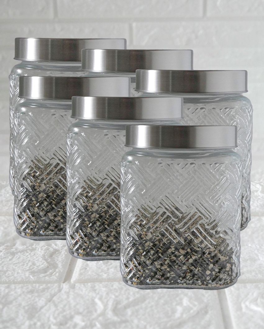 Stylish Simplicity Square Glass Jars | 1300ml | 5 x 8 inches