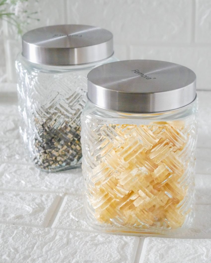 Stylish Simplicity Square Glass Jars | 1300ml | 5 x 8 inches