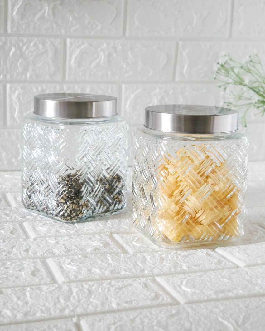 Stylish Simplicity Square Glass Jars | 1300ml | 5 x 8 inches