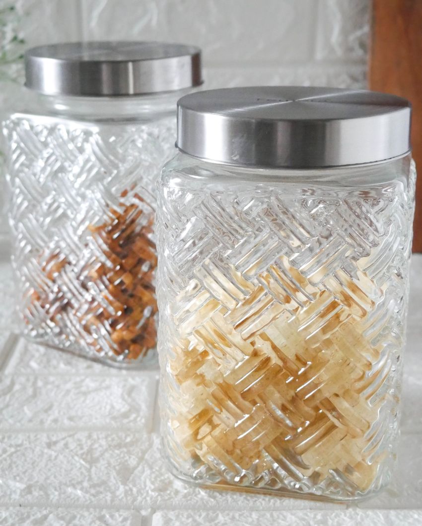 Sleek and Simple Square Glass Jars | 1700ml | 5 x 9 inches