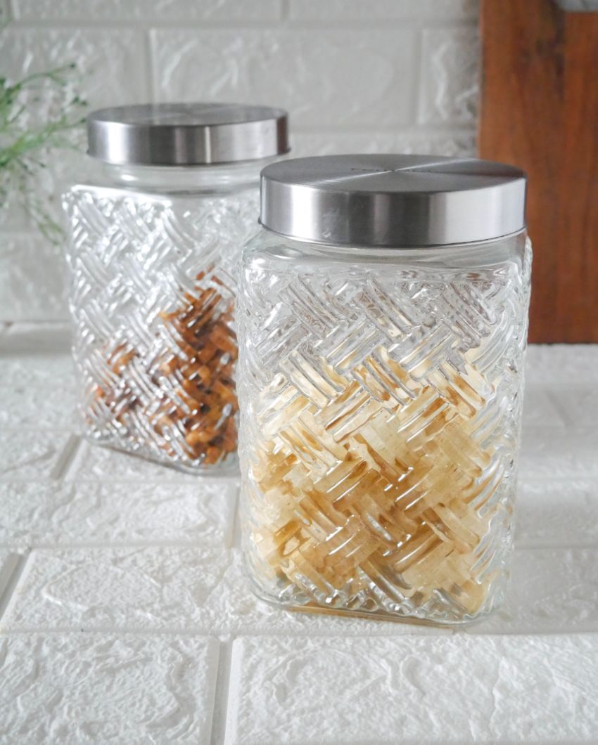 Sleek and Simple Square Glass Jars | 1700ml | 5 x 9 inches