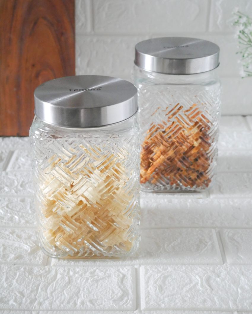 Sleek and Simple Square Glass Jars | 1700ml | 5 x 9 inches