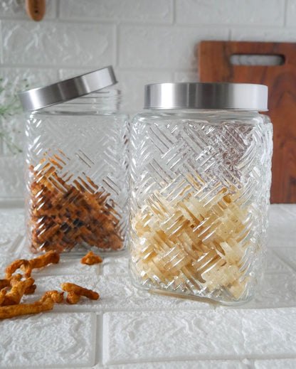 Sleek and Simple Square Glass Jars | 1700ml | 5 x 9 inches