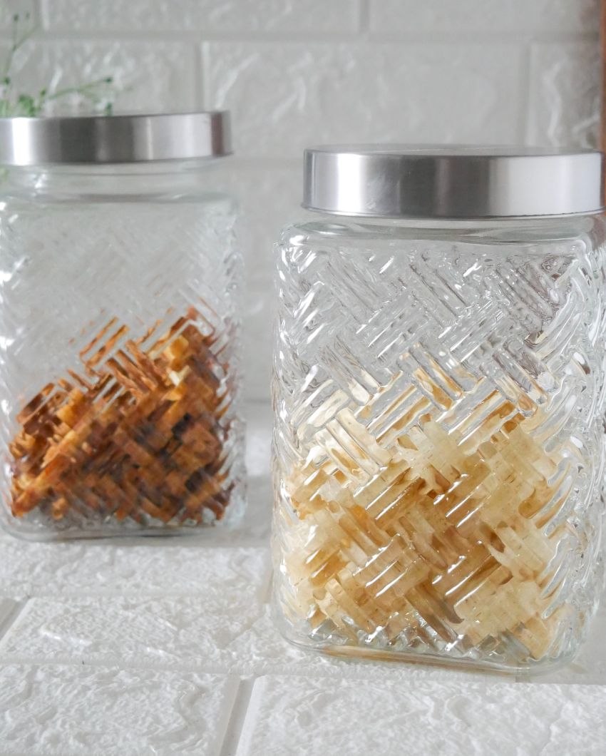 Sleek and Simple Square Glass Jars | 1700ml | 5 x 9 inches