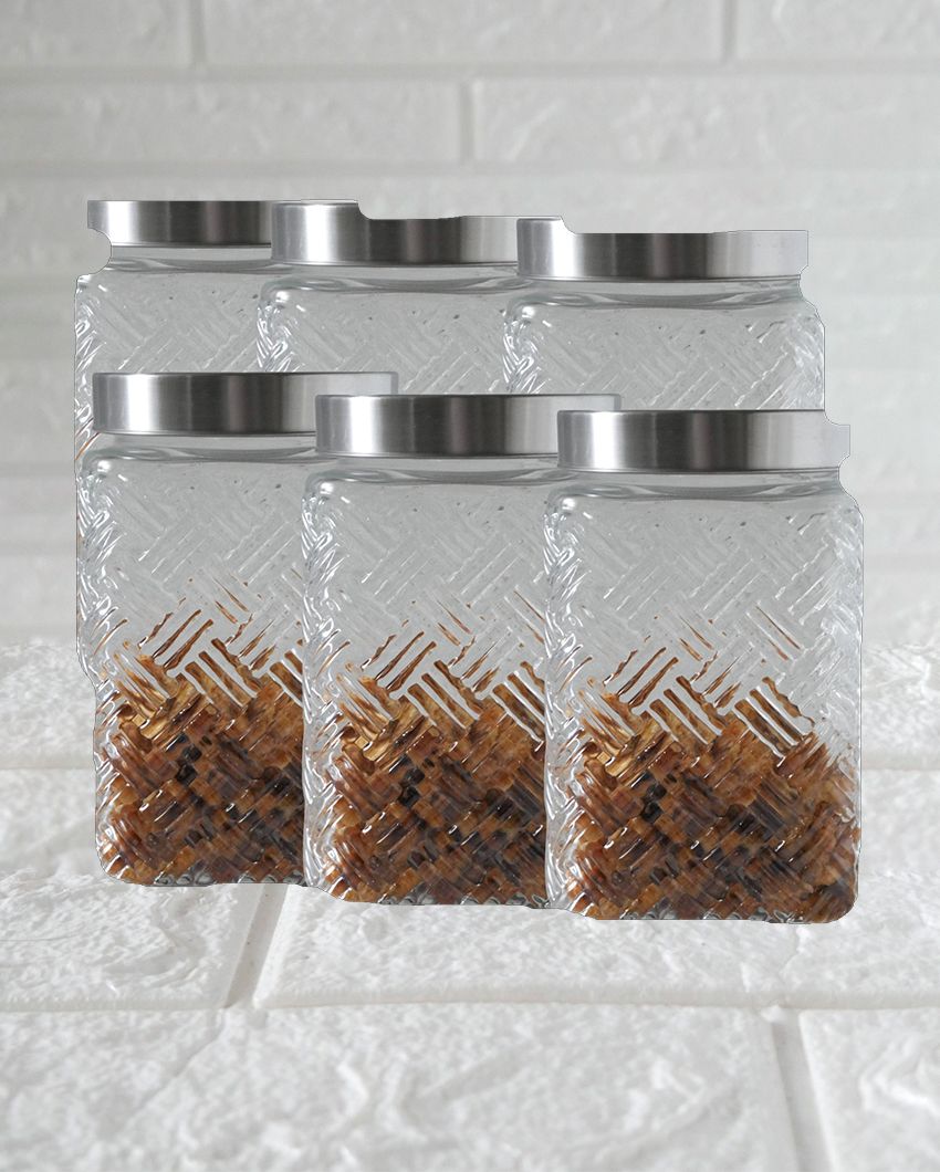 Sleek and Simple Square Glass Jars | 1700ml | 5 x 9 inches