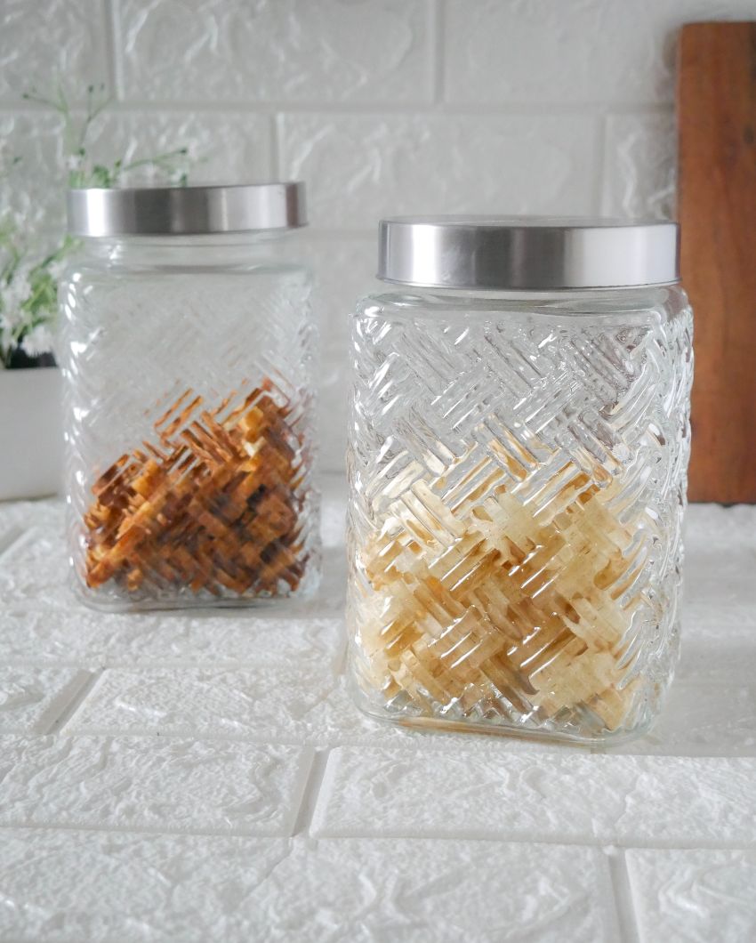 Sleek and Simple Square Glass Jars | 1700ml | 5 x 9 inches