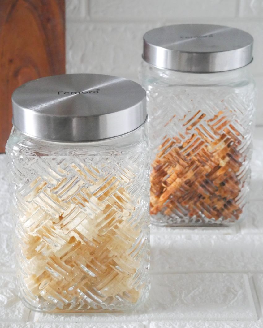 Sleek and Simple Square Glass Jars | 1700ml | 5 x 9 inches