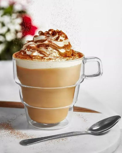 Kuhllad Design Double Wall Cappuccino Coffee Mug | Heat Resistant | 250 Ml