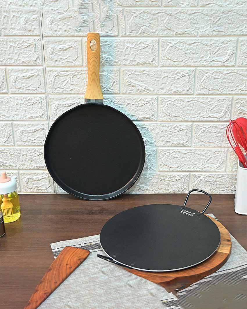 Alberto Non Stick Aluminium 1 Pancake Pan 1 Dosa Tawa | Safe For All Cooktops
