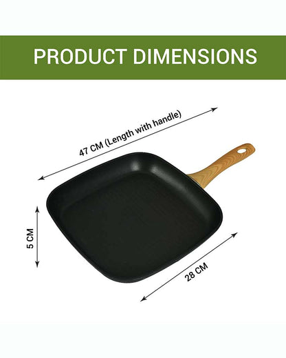 Cheris Non Stick Aluminium Grillpan | Safe For All Cooktops