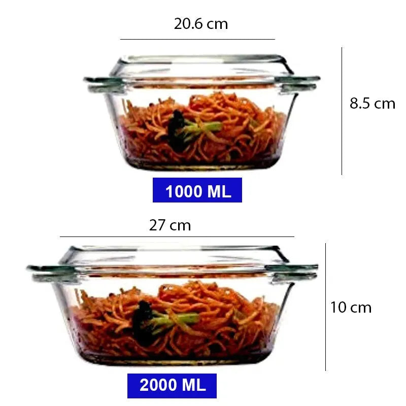 Modular Design Microwave Safe Casseroles |Set of 4 | 0.7L, 1L, 1.5L & 2L