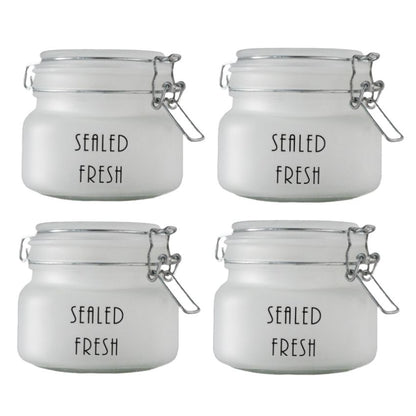 Elegant Frosted Clear Glass Jar With Lid | 4 x 4 x 4 inches | 500ml