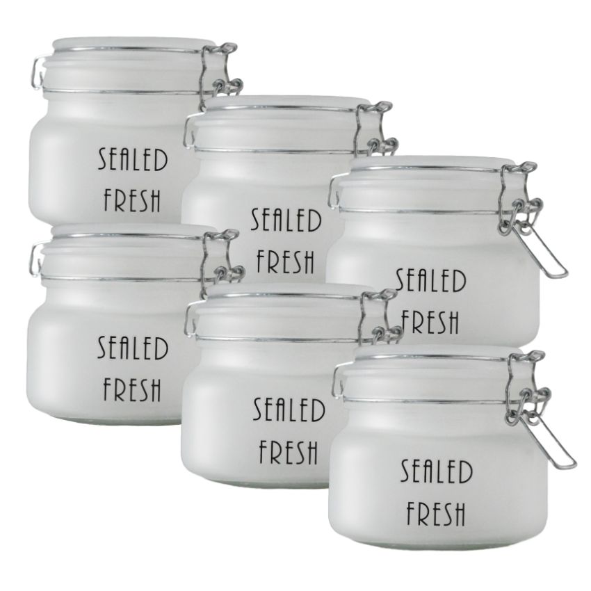 Elegant Frosted Clear Glass Jar With Lid | 4 x 4 x 4 inches | 500ml