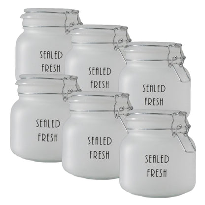 Stylish Frosted Clear Glass Jar With Lid | 5 x 5 x 5 inches | 750ml